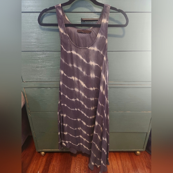 *Nicholas K Blue Asymmetric Watercolor Tie Dye Dress size small - Picture 5 of 9